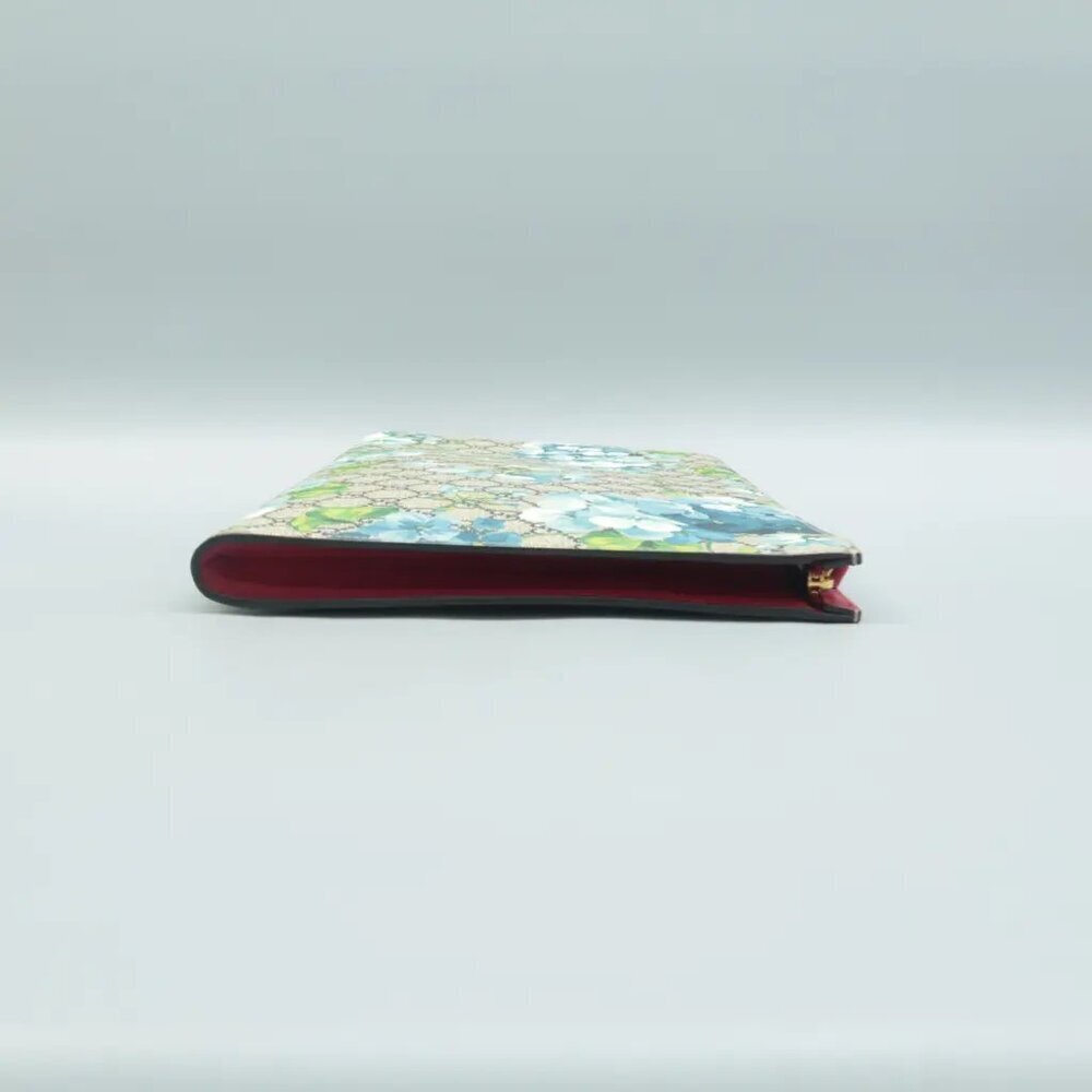 100% Authentic GUCCI Blooms Blue Canvas Clutch Bag 552-060724 - Picture 6 of 12